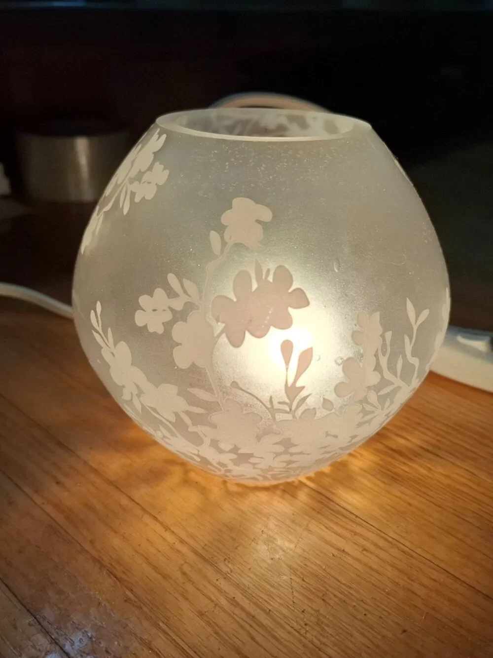Vintage Ikea Knubbig Accent Table Lamp Light Cherry Blossoms Nightlight
